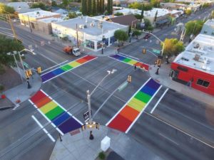 Rainbow Crosswalks (Credit: Speedy Striping, Inc.)