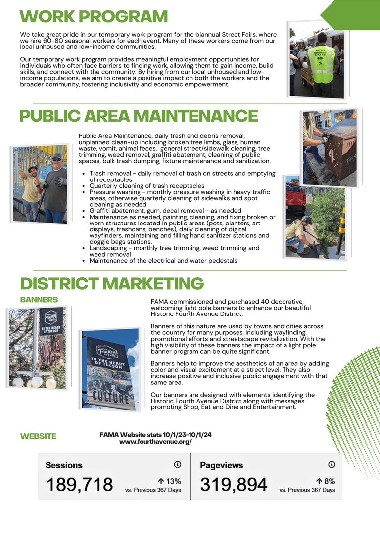 Work program and district marketing information poster
